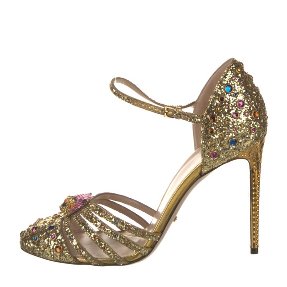 Gucci Polignac Feline Glitter Heels - Picture 2 of 5